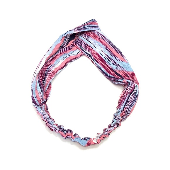 Baubl’d Accessories - Pink & Blue Boho Print Twist Headband
